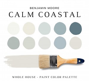 CALM COASTAL Benjamin Moore Color Palette, Benjamin Moore Coastal Color, BEACH House Color, Coastal Farmhouse Paint Palett, Coastal Exterior - Etsy