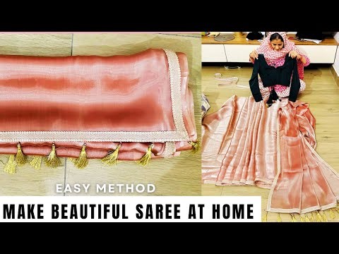 Make Party Saree at Home Easily | Step-by-Step Guide