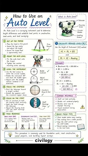 How to Use Auto Level #civilengineeringtips