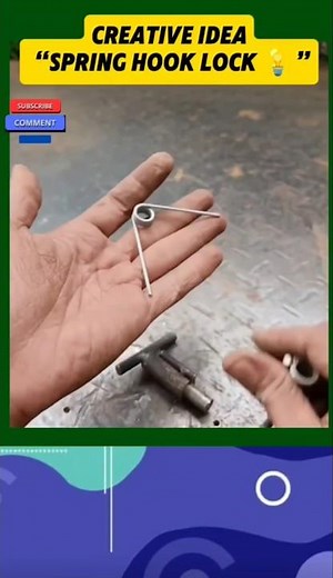 How to Make a Simple Spring Hook Lock from Metal 🔧”