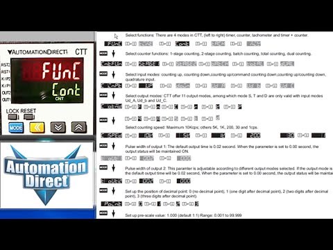 Counter/Timer/Tach (CTT): Counter Function Demo from AutomationDirect