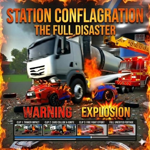 MASSIVE Gas Station Fire After Car Crash #beamngdrive #shorts #simulation