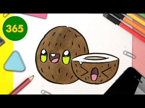 HOW TO DRAW A KAWAII COCONUT 🧉 Easy kawaii drawings 🧉 Learn to draw with Jape