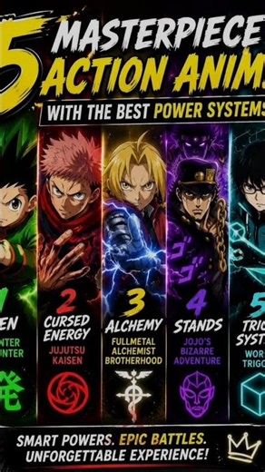 Top 5 Action Anime With the BEST Power Systems ⚡🔥 #animeaddicts #animenetflix #myanimeforlife