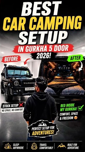 First Force Gurkha 5 Door With Luxury Bed Setup😳 #forcegurkha5door #gurkha4x4x4