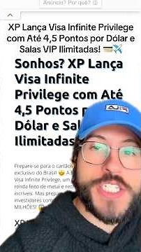 XP has just launched Visa Infinite Privilege, a credit card with up to 4.5 points or 2.5% 💳