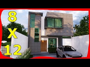8x12 House TWO Floors 3 BEDROOMS Facades of Modern Houses