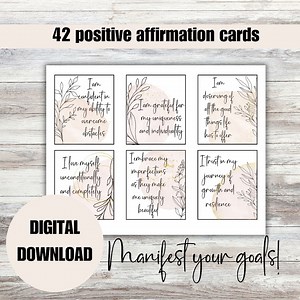 Affirmation Cards Printable Positive Affirmations Deck Download for Wellness and Self Love Cards for Vision Board Printables for Mindfulness - Etsy Australia