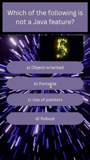 which is not feature of java #javabasic #javaprogramming #javatutorial #quiz #javaquiz #java