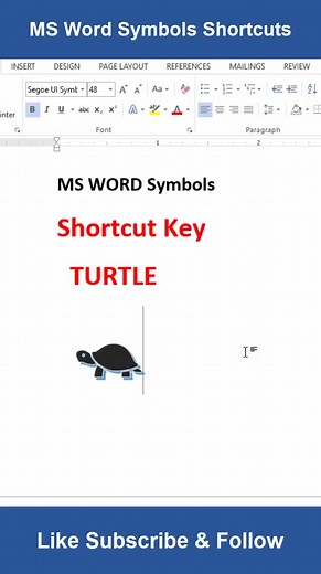 5K views · 48 reactions | Turtle symbol in MS WORD | कछुआ Icon in ms word | Keyboard Symbols in ms word | keyboard shortcuts | Symbols shortcut key in ms word | #msword #word #MSWordShortcut #shorts #viral #MSWordTips ms word shorts videos | tips and tricks in ms word | Deepak Yadav Sir | Facebook