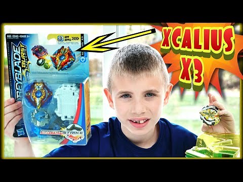 XCALIUS X3 Beyblade Burst Evolution SWITCHSTRIKE Unboxing / Review / Test Battle vs XCALIUS X2