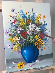 204K views · 5K reactions | Super Easy Flower Painting for Beginners | Art Video | Facebook