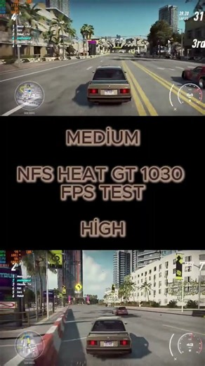 NFS Heat GT 1030 FPS Test | Medium vs High Settings! 🚗💨 #shorts #gt1030 #nfs #budgetgaming #lowendpc