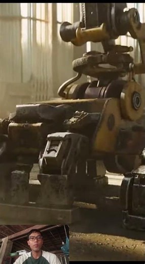 Diesel Generator Robot Stirs in Tractor Shed reel ImprovisedMachines Prompt Shaky handheld foota