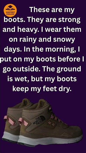 The boots simple and perfect for beginners: Vocabulary in English through stories #learnenglish