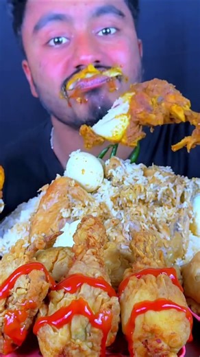 very spicy chicken leg piece eating