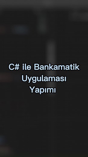 C # ile Bankamatik Uygulaması Yapımı #c #beginner #tutorial #example #algoritma #algorithm #explore #softwareengineer #visualstudio #programming #cpp #csharp #yazılım #programlama #kodyazmak #öğretici #programlamadili #yazılımöğren #yazılımmühendisliği #softwaredeveloper #softwareengineer #coding #codinglife #codingtiktok #codingmemes #coder #programminghumor #programmingmemes #development