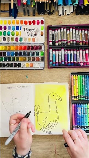 Rode flamingo #aquarelle #sharpie #carandache