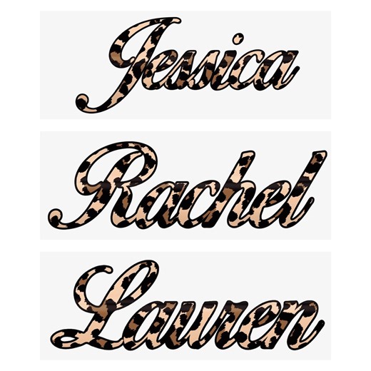 Personalised Leopard Print Name Sticker | Custom Vinyl Script Name Decal | Waterproof Label for Bottle or Glass - Etsy