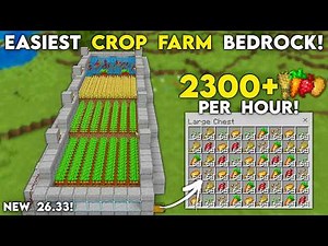 EASIEST AUTOMATIC CROP FARM in Minecraft Bedrock!