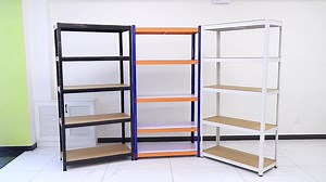 Heavy Duty Boltless Rivet Shelving Steel Shelf Racking Iron Storage Stacking Rack Metal Shelves for Garage Warehouse Industrial