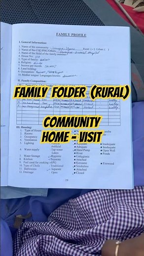 family folder for community health nursing (rural )