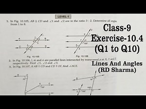 RD SHARMA EX 10.4 Q1 to Q10 Solutions for Class 9 Maths Chapter 10 Lines and Angles