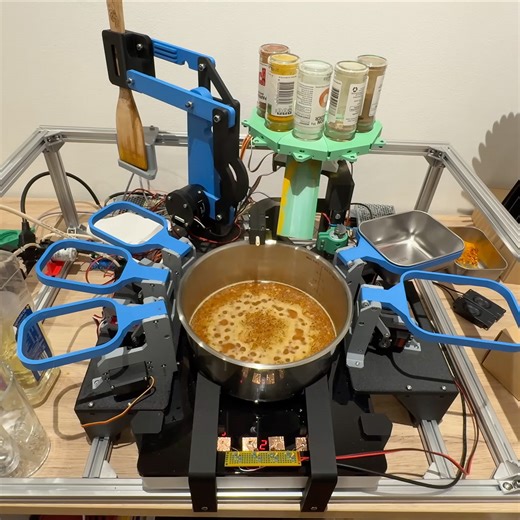 Inventor Builds Semi-Automatic Cooking Robot That Can Make an Edible Meal