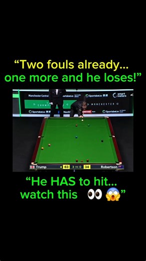 Judd Trump tries to feather a thin contact twice — and fouls both times.Now it’s do or die…#snooker