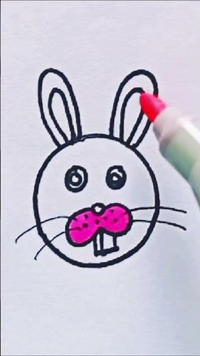 How to draw a rabbit 🐰 head easy drawing step by step.