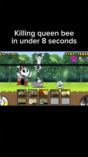 Killing queen bee in under 8 seconds in the battle cats #battlecats #speedrun #shorts