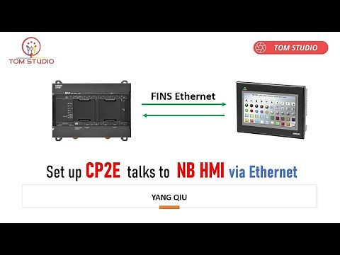 How to set up Omron CP2E PLC to communicate to NB HMI via Ethernet