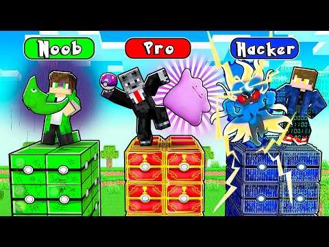 TORRE DE POKEMON NOOB VS PRO VS HACKER COM NOVAS LUCKY PIXELMON NO MINECRAFT