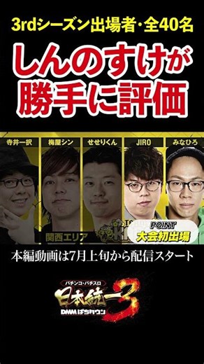 【言いたい放題】前大会優勝チームで新シーズン&新メンバーを紹介！【パチンコ・パチスロ 日本統一 3】 #Shorts