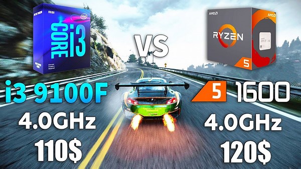 Ryzen 5 1600 vs Core i3 9100F test in 10 games