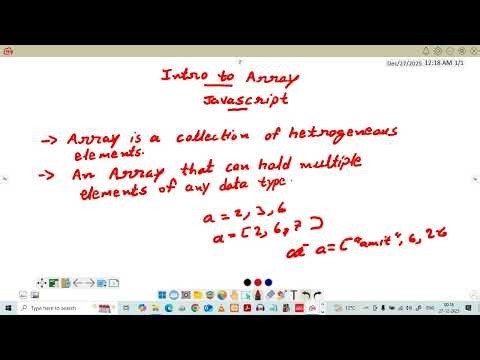 Intro to Array in Javascript (Lec 29)