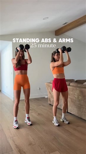 Amanda & Ashley | Rosey Times Two on Instagram: "ARMS & ABS 22 MINUTE welcome to day 8 of 12 days of workouts where we share 12 workouts you can do just with 2 dumbbells 🥳❤️ Swipe through this circuit and repeat 4 times for a 22 minute core, back, & shoulders fire workout 🤭 Perfect way to ring in the new year.… Transform Challenge starts 1.5! Join us for new workouts every week ❤️❤️❤️"