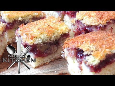 Raspberry & Coconut Slice - Video Recipe