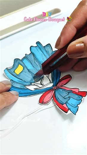 DIY cute birthday card cute gift card idea love card flower bouquet idea #shorts #craft #art