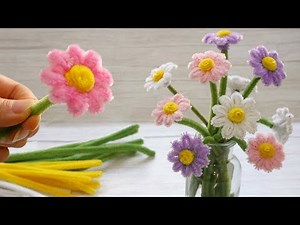 A Simple Way to make Flowers out of Pipe Cleaner | Easy Pipe Cleaner Flower Tutorial for beginners