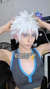 Gojo makeup tutorial with random sound effects ✌️ #grwm #cosplay #gojo #jujutsukaisen