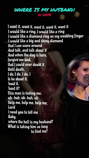 WHERE IS MY HUSBAND! by RAYE #musiclyrics #lyrics #husband #raye