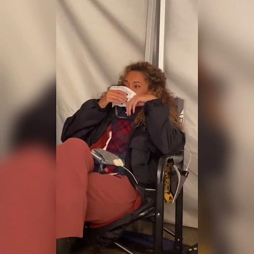 Jes macallan with Olivia swann and other cast on set Legends of tomorrow season 7 #58