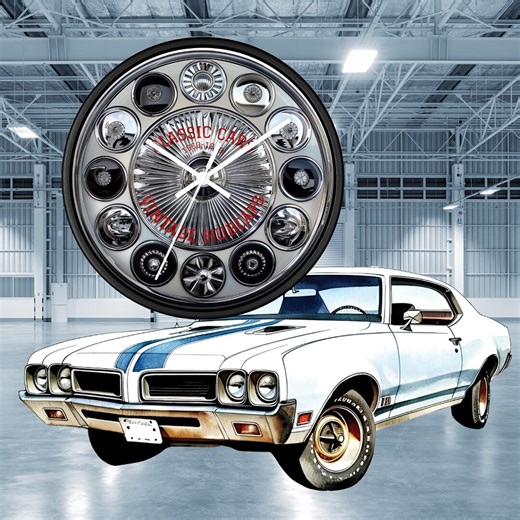 Classic Car Wheel Hubcap Wall Clock | Vintage Automotive Decor - Etsy UK