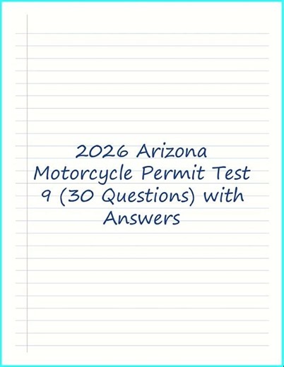 2026 Arizona Motorcycle Permit Test 9: 30 Questions With Explained Answers