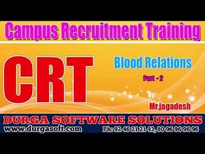 Campus Recruitment Training (CRT) || Blood Relation Part - 2
