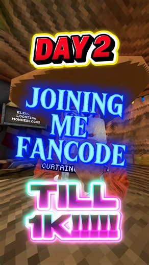 Day 2 of Joining my Fancode till 1K!!! #curtain4aa #shorts ‪@_GorillaTagVR‬