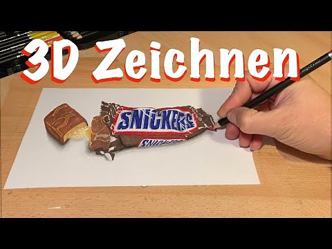 3D zeichnen SNICKERS zeichnen lernen für Anfänger
