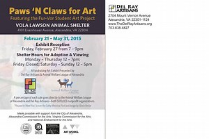 "Paws 'N Claws for Art" Exhibit (February 21 - May 31, 2015) at the Vola Lawson Animal Shelter