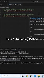 Cara Nulis Coding Python, buat pemula yang belajar #belajarpython #python #pythonpemula #coding
